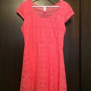 Coral knit dress